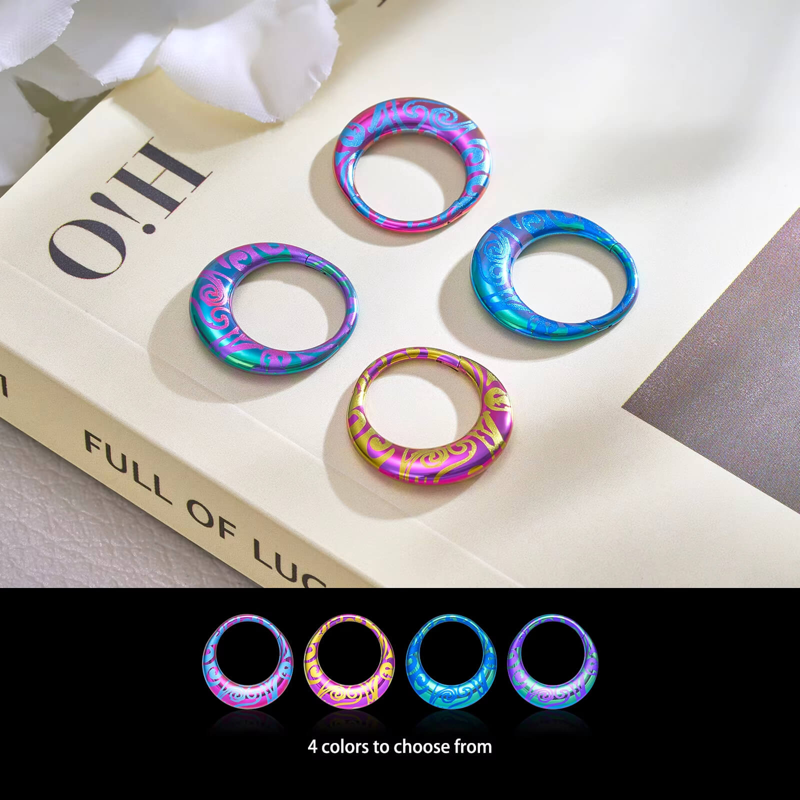 Titanium round earrings and nose rings