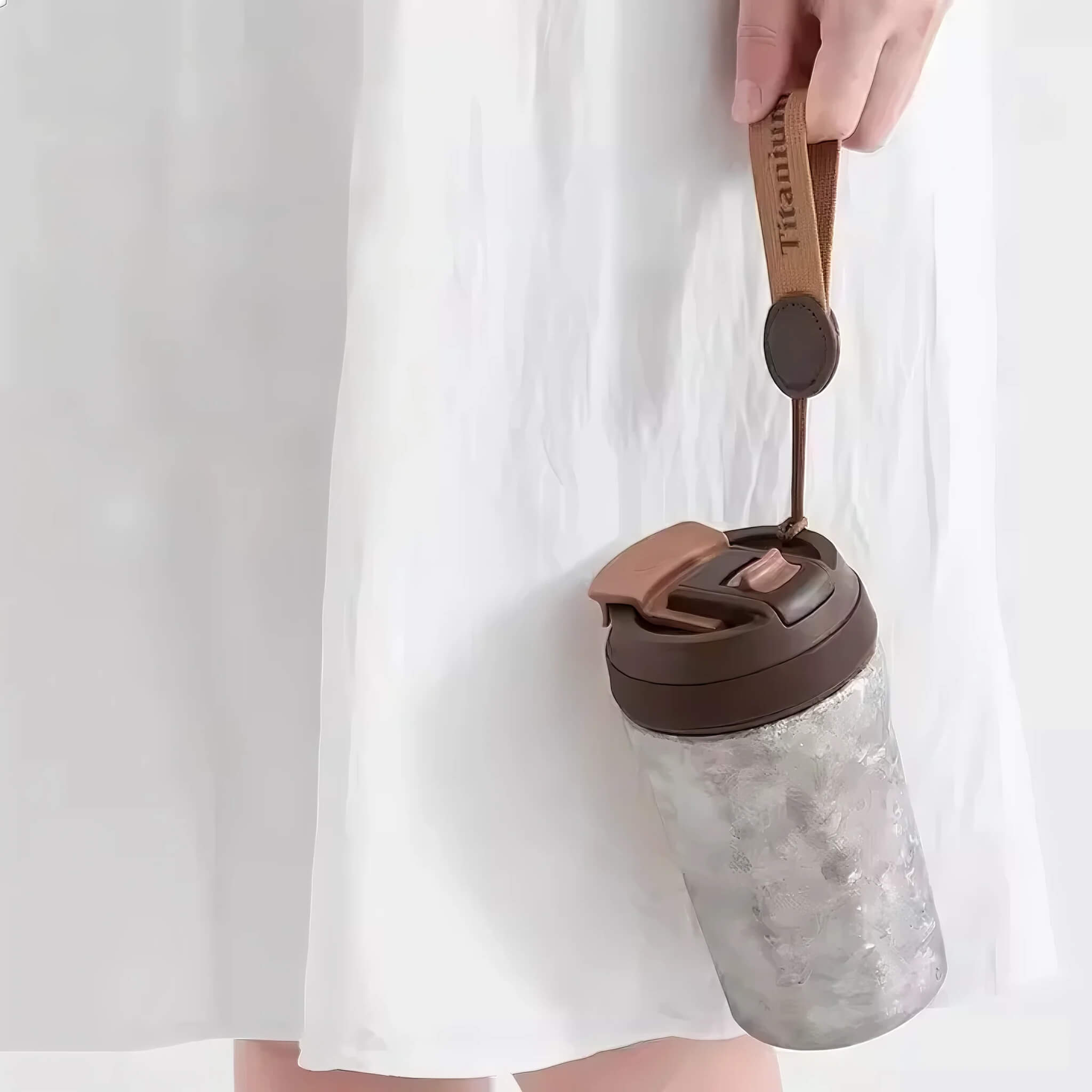 Pure titanium insulated coffee cup