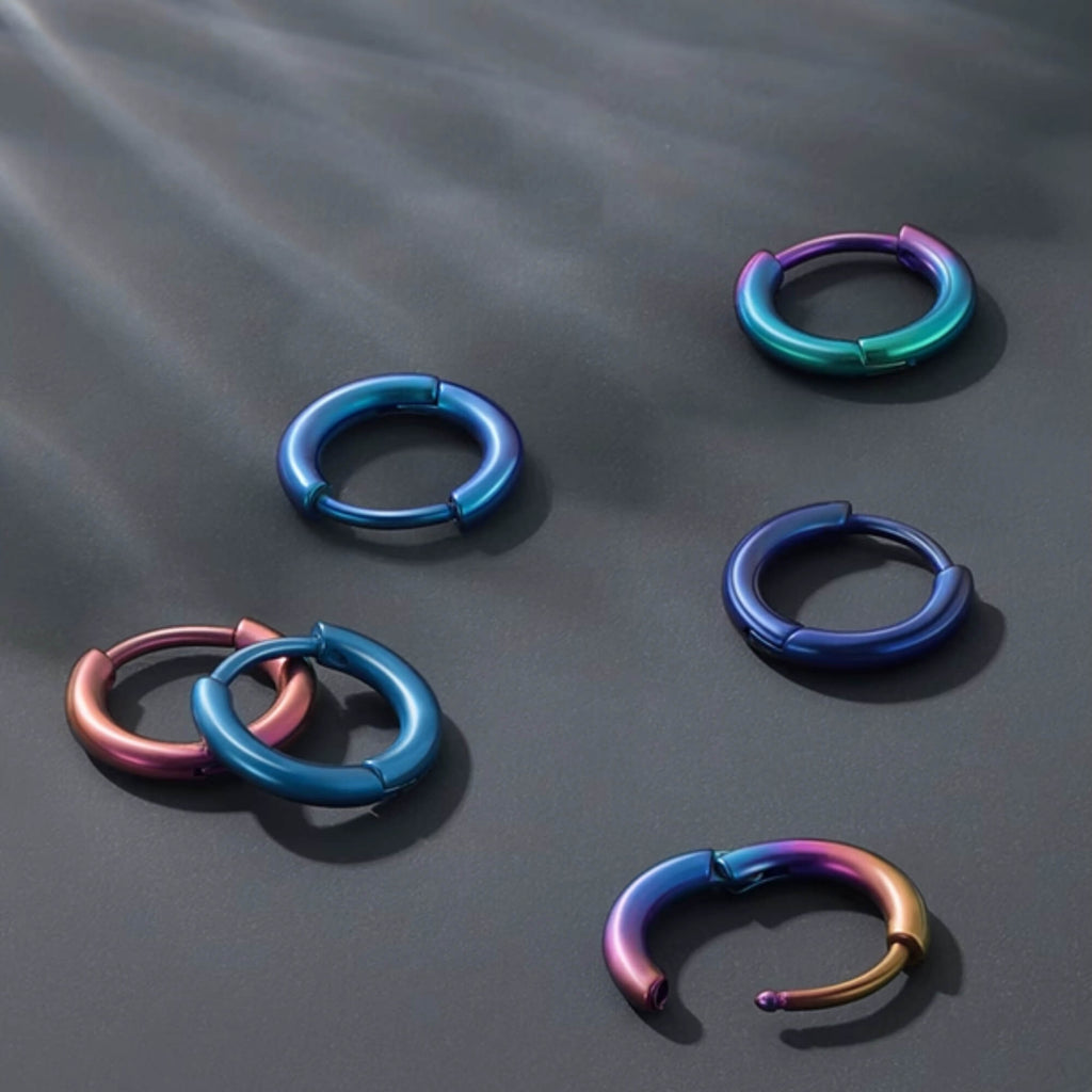 Titanium round earrings