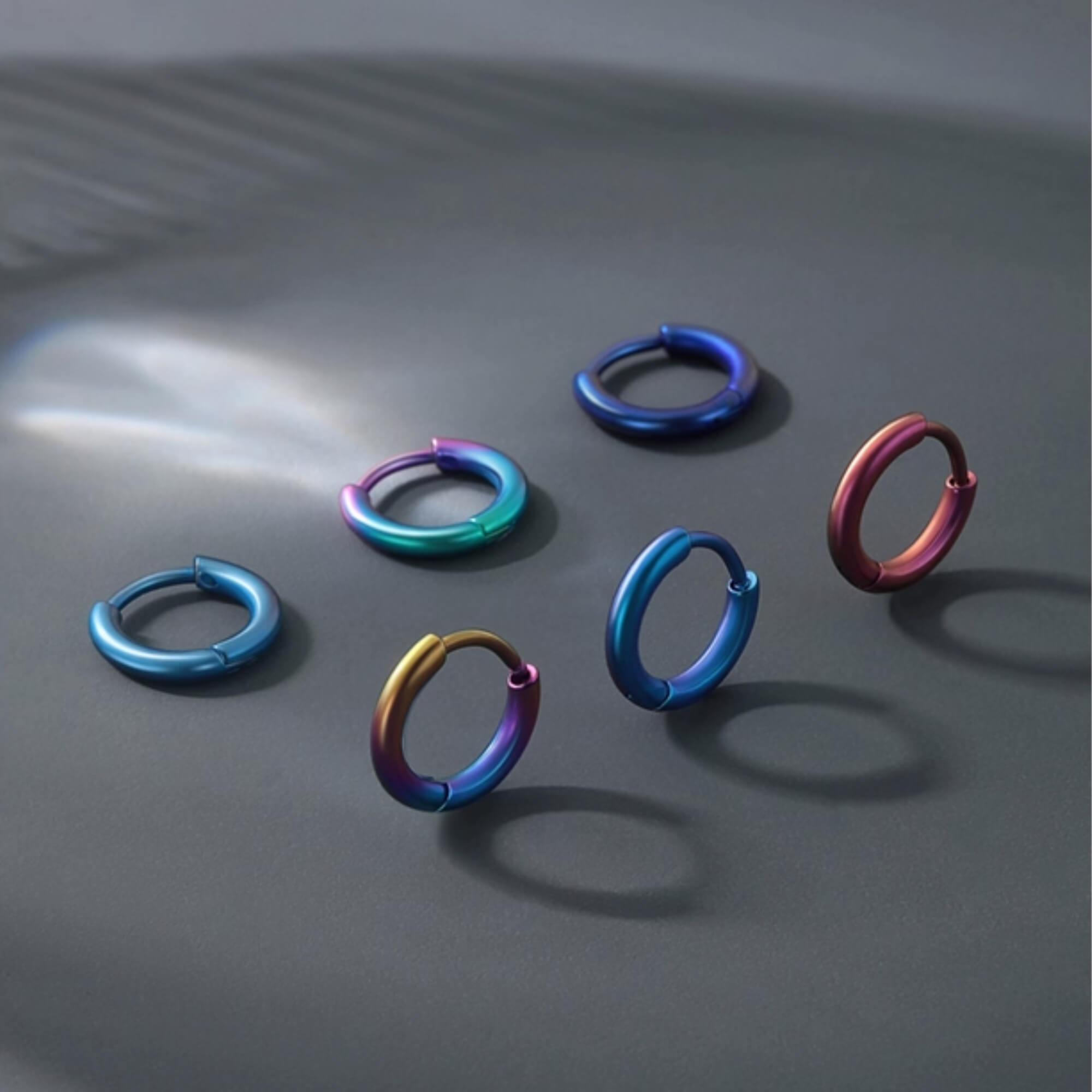 Titanium round earrings