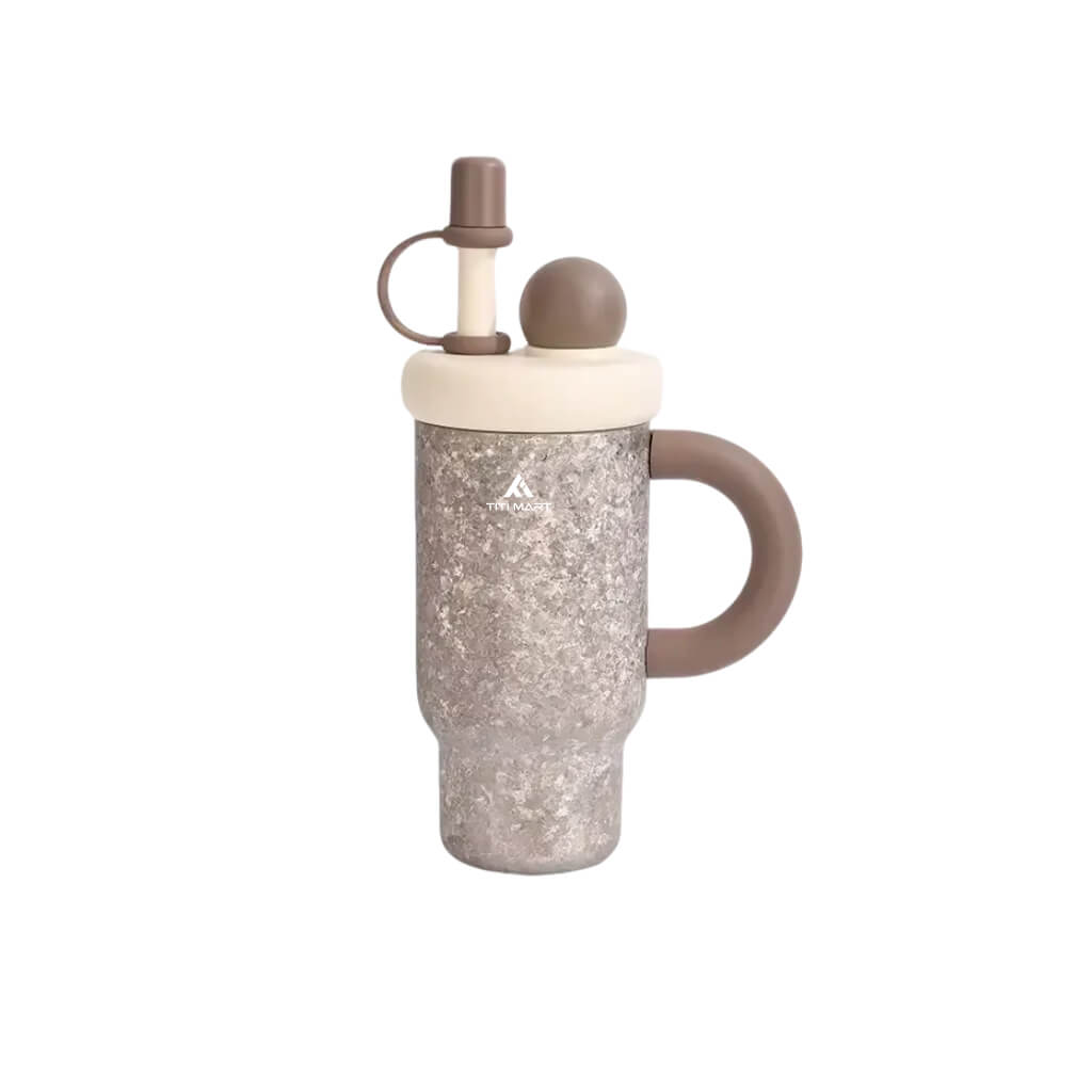 Large capacity pure titanium thermos cup