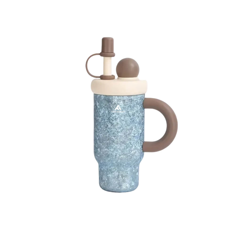 Large capacity pure titanium thermos cup