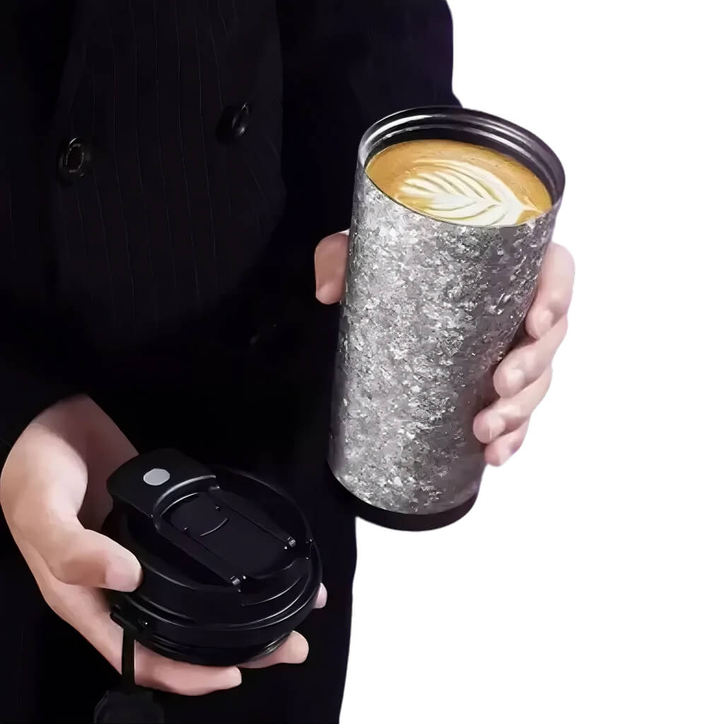 Large capacity titanium insulated coffee cup