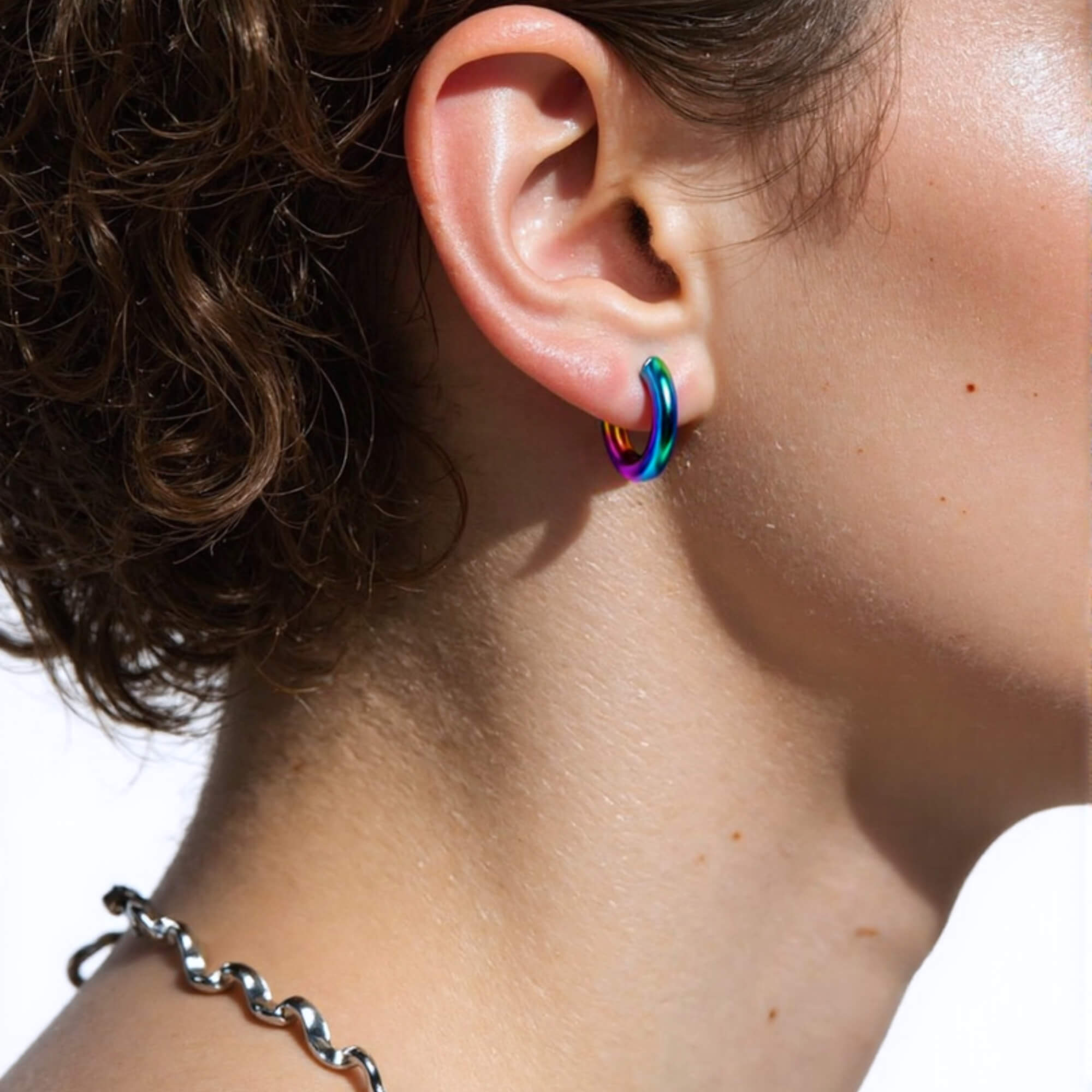 Titanium round earrings