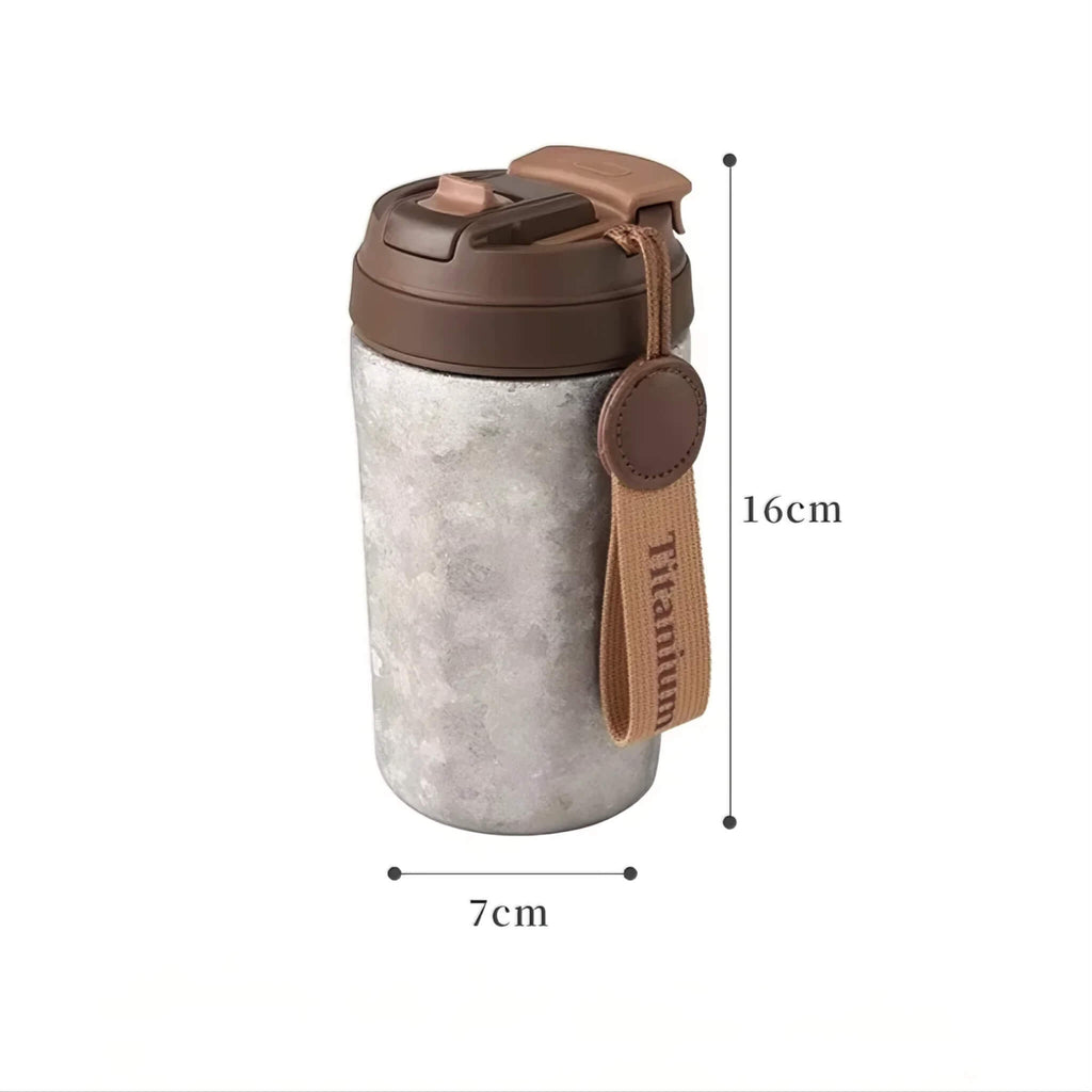 Pure titanium insulated coffee cup