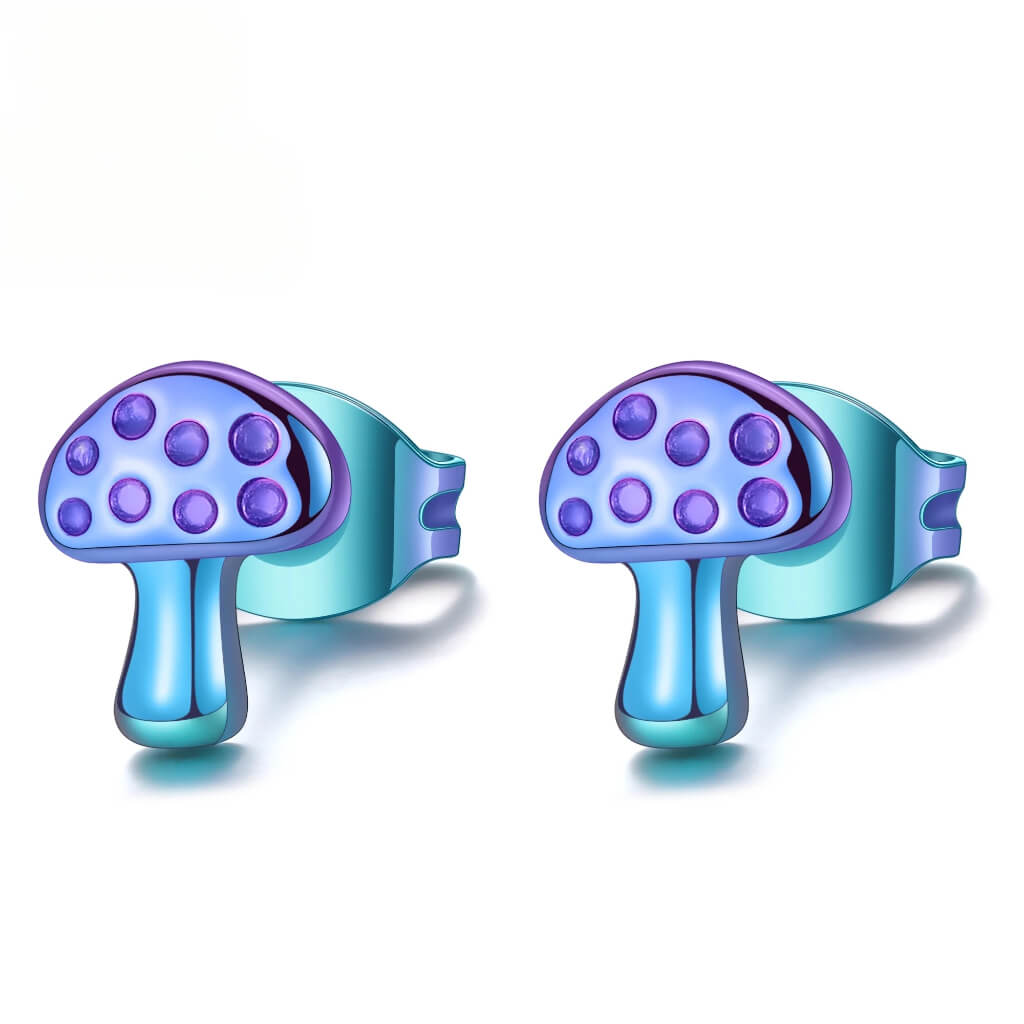 Titanium round earrings