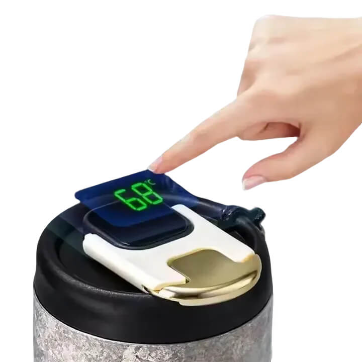 Titanium temperature display coffee cup