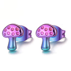 Titanium round earrings